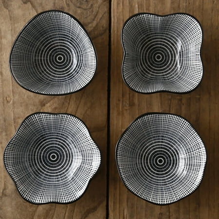 

Homeex Nordic Style Series Machine Printed Underglaze Ceramic Tableware Black pupil Triangular bowl