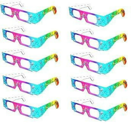Fireworks Diffraction Glasses - 10 Pair, Diffraction Glasses that bend the light so that you see rainbows By Rob's Super Happy Fun (Best Place To See Epcot Fireworks)