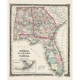 thumbnail image 3 of Colton 15x18 Black Modern Framed Museum Art Print Titled - Georgia, Alabama, Florida - Colton 1858, 3 of 5