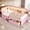 Twin Size, Pink1, variant on AISWORD Full Size Daybed with Trundle and L-Shaped Bookshelf Headboard, Upholstered Soft Corner Bed with Storage Shelves, Charging Station and LED Belt, White