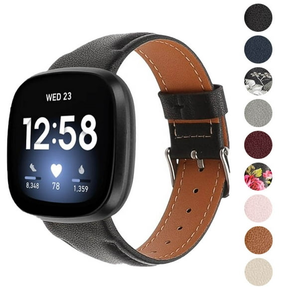 StrapsCo Leather Watch Band Strap for Fitbit Versa 3
