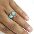 thumbnail image 2 of Blue Copper Turquoise Gemstone 925 Sterling Silver Cocktail Ring Jewelry Size 7, 2 of 2