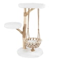 thumbnail image 1 of Costway 48.5" Solid Wood Cat Tree with Hanging Cradle Jute Scratching Post Perch Soft Plush, 1 of 10