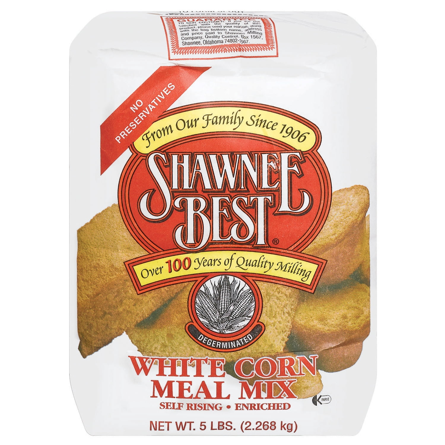 Shawnee Best® White Degerminated Self Rising Enriched Corn Meal Mix, 5 lb Bag – Easy Southern Cornbread and Frying Mix