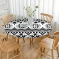 thumbnail image 3 of 44Inch Round Elastic Tablecloth Bohemian Floral, Spill-Proof Cover for 38-42 Inch Tables, 3 of 7