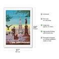 thumbnail image 2 of Philadelphia - Go Greyhound - Independence Hall - Vintage Travel Poster by G. Roth c.1960s - Fine Art Rolled Canvas Print 27in x 40in, 2 of 4