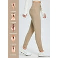 thumbnail image 3 of BALEAF Women's Petite Fleece Lined Pants Waterproof Joggers Sweatpants High Waisted Leggings Travel Hiking Running Cold Warm Beige L, 3 of 6