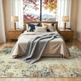thumbnail image 4 of RUG ROBOT 6'x9' Area Rugs for Living Room, Non-Slip Washable Rug, Indoor Soft Modern Abstract Distressed Accent Carpet for Bedroom, Dining Room, Kitchen, Home Office, Terracotta/Blue, 4 of 10
