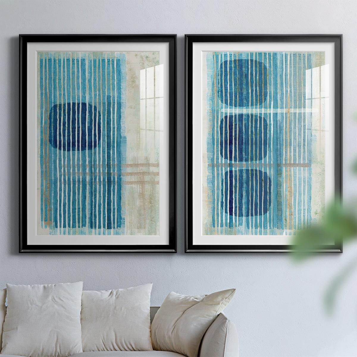 Wexford Home Blue Blue Horizon I Premium Framed Print, 30.5" x 42.5" - Ready to Hang, Black (Set of 2)