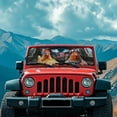 thumbnail image 3 of Uorisanigo Windshield Sunshade Front Window Sun Shade Foldable American Flag Rooster Driving Sun Visor for Rubicon Sahara TJ JK JKU 2 Door & 4 Door, Blocks UV Rays Protection for Car Interior, 3 of 7