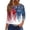 White, variant on Women's 250th Anniversary Usa Shirt Independence Day Patriotic Star Print Crew Neck 3/4 Sleeve July 4th Top