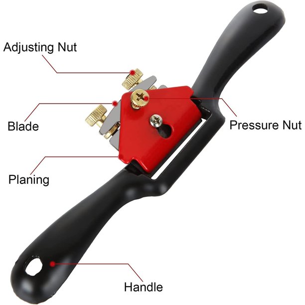 Herramienta de corte manual para cepilladora de carpintería Spokeshave ajustable con base plana y hoja de metal Herramienta manual de borde de corte para trabajo en madera para artesanía en madera (2) ShuxiuWang 8390612230288