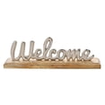 thumbnail image 1 of Hestia Silver Metal Welcome Sign on a Wood Base, 1 of 2