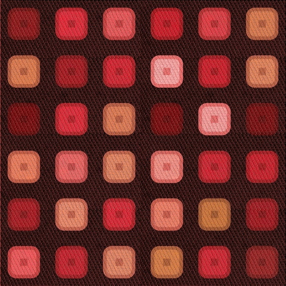 Ahgly Company Indoor Square Patterned Maroon Red Area Rugs, 5' Square