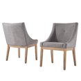 thumbnail image 3 of Weston Home Kirk Button Tufted Slope Arm Linen Dining Chair, Set of 2, Gray, 3 of 5