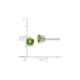 thumbnail image 3 of 4/5 Carat (Ctw) Natural Peridot Solitaire Stud Earrings in 14K White Gold for Women, 3 of 5