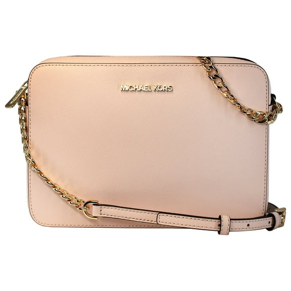 Michael Kors Bolso Bandolera East West de Piel Saffiano para Adultos con Dos Bolsillos Abiertos, Color Rubor