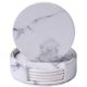 thumbnail image 3 of Posavasos de cuero elegantes, juego de 6, protegen la barra, los vasos, las tazas de café y cerveza, diseño de mármol, 3 of 8