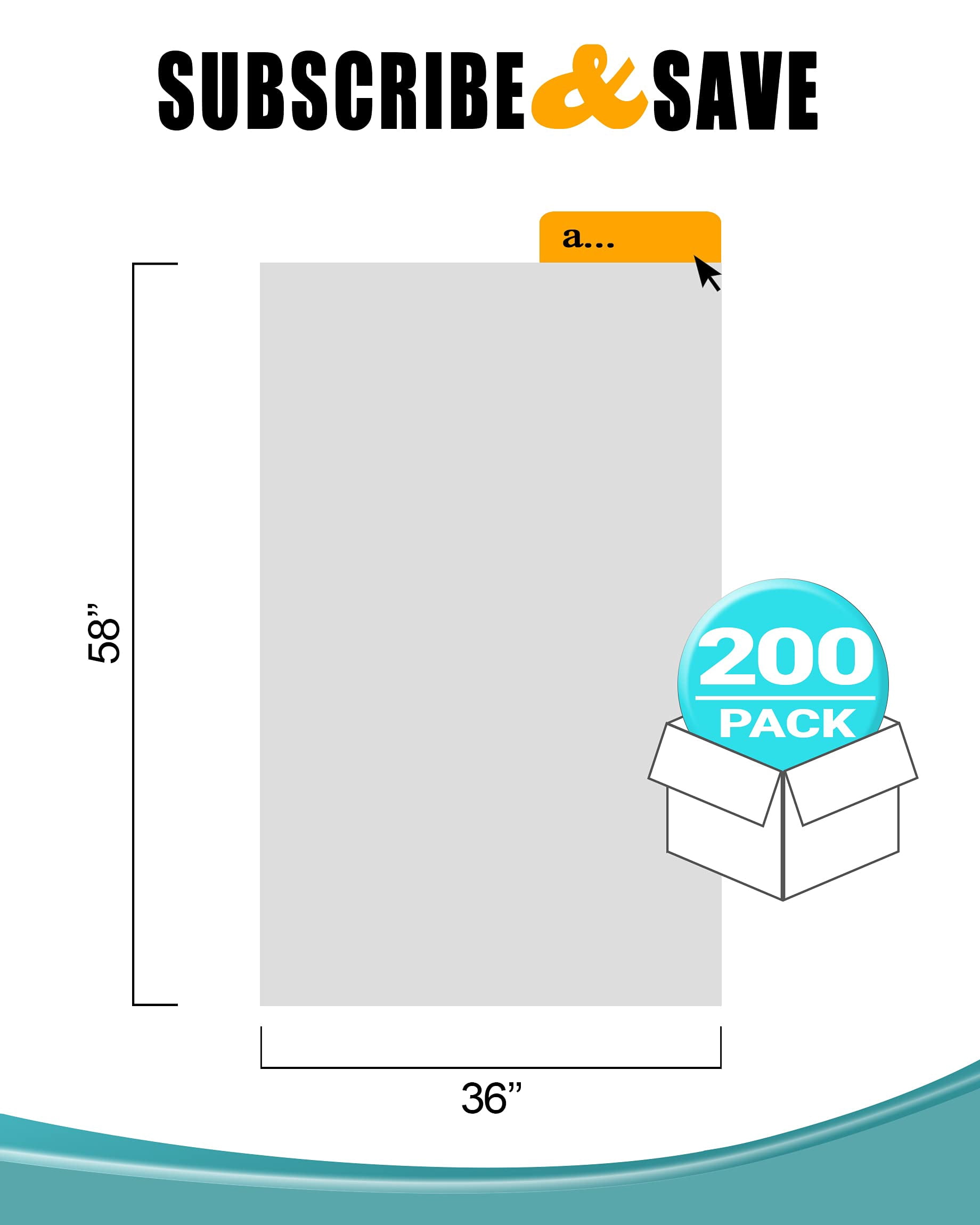 Garbage Bags High Density Plastic Clear 200 count 36 x 58 in 55 gallon Regular Duty