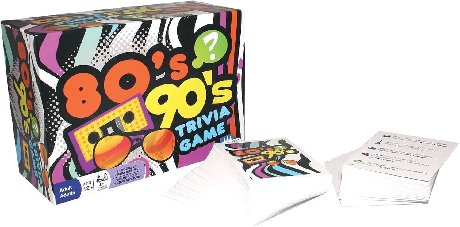 80's 90's Trivia - Includes 220 Cards with Over 1200 Fun Questions