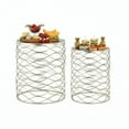 thumbnail image 4 of Urban Trends Metal Round Nesting Accent Table with Mirror Top and Round Base Set of Two Metallic Finish Champagne, Champagne, 4 of 7