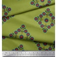 thumbnail image 3 of Soimoi Green Cotton Duck Fabric Leaves & Floral Block Print Fabric by Yard 42 Inch Wide, 3 of 3