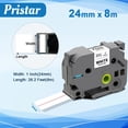thumbnail image 2 of Cinta etiquetadora Pristar laminada blanca de 24 mm para Brother, 2 of 9