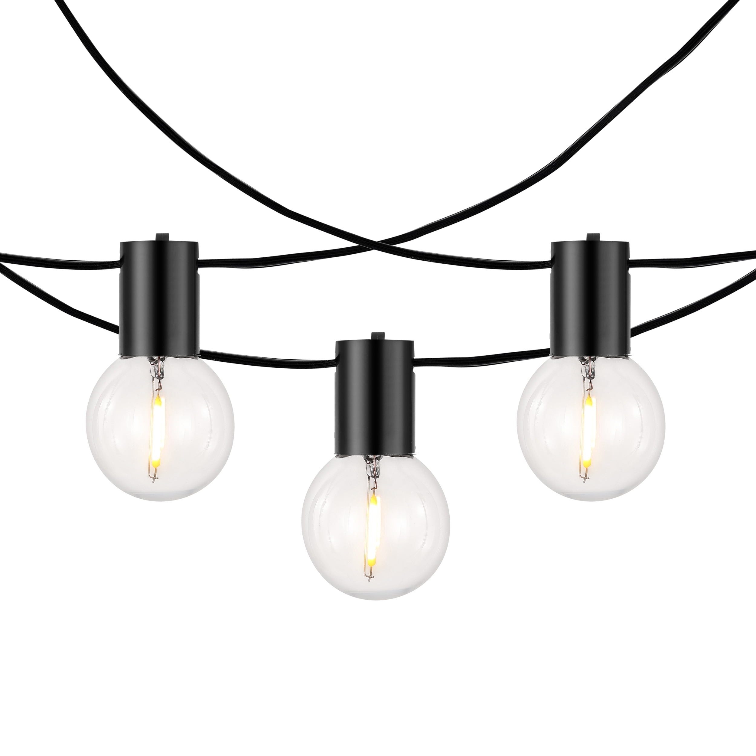 SAFAVIEH Huron 10-Light G40 Black Metal Outdoor String Light