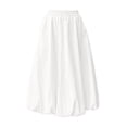 thumbnail image 3 of DJDLJWCJ Teen Girls Skirt Long Length Elastic Waist A Line Summer Skirt Stretch Soft Skirt with Pocket White Size 7, 3 of 11