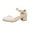 Beige, variant on Big Kids Girls Mary Jane Dress Shoes Pumps Low Heels Flower High School Prom Shoes Girl Sandals Size 2,Pink 3
