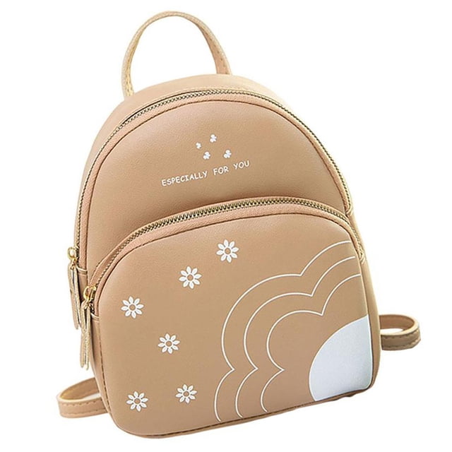 Qarigey Mini para mujer, moda informal con estampado de flores, paquete de cuero PU, bolsa de teléfono de Color sólido para acampar al aire Mochilas Caqui Qarigey AP006181-01