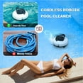 thumbnail image 3 of Cordless Robotic Pool Cleaner Pool with Dual Motors Self Parking for Flat Ground Pools White, 3 of 7