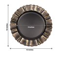 thumbnail image 2 of BalsaCircle 24 Black Gold 13" Acrylic Wooden Textured Round Scalloped Trim Plastic Charger Plates, 2 of 8