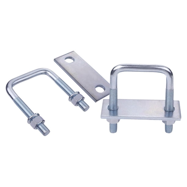 Abrazaderas de ballesta,Abrazaderas de ballesta para camión remolque de 2,5 pulgadas,Pernos en U de bloqueo de ballesta de 2,5 pulgadas de ancho de metal,Con tuercas,pernos,placa y arandelas