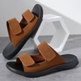 thumbnail image 6 of Rokment Mens Orthotic Arch Support Walking Sandals Comfortable Beach Casual Suede Adjustable Ankle Strap Open Toe Backless Slides Slippers Summer Coffee Size 8, 6 of 7