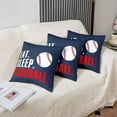 thumbnail image 4 of Baseball Throw Pillow Covers 16"x16" Set of 2 Soft Sports Game Pillow Cases Cushion Covers for Living Room Bedroom Baseball Gaming Decorative Throw Pillowcases for Sofa Couch Chair, 4 of 6