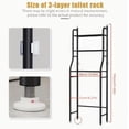 thumbnail image 7 of 3-Tier Over the Toilet Storage Shelf with Adjustable Foot Pads, Anti-Tilt Metal Bathroom Organizer with Paper Holder & 4 Hooks, No Drill Space Saving Toilet Rack, 7 of 7