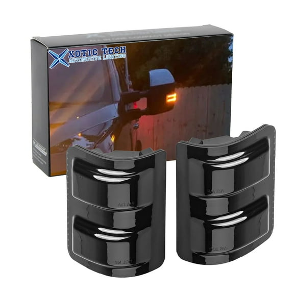 Xotic Tech Smoked Dark Lens LED Dual Color 3000K Amber/6000K White Switchback Front Side Mirror Marker Lights Compatible with Ford F-250 F-350 F-450 F-550 Super Duty 2008-2016
