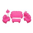 thumbnail image 1 of WHAMVOX Plastic Sofa and Table Set Rosy Color Furniture Accessories with Easy Installation, 1 of 8
