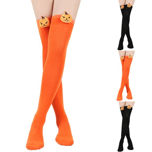 Kmdttou Women's Thick Warm Halloween Pumpkin Socks With Large Size Socks Socks Winter-Gifts for Women/Men-Warm Thick Soft