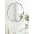 thumbnail image 7 of Kate and Laurel Rowla Modern Round Wall Mirror, 24 Inch Diameter, Silver, Decorative Circle Mirror with Polished Stainless Steel Finish and Large Size, 7 of 7