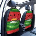 thumbnail image 3 of Fuzoiu Watermelon Hello Summer Print 2 Pack Kick Mat Back Seat Protector With 3 Storage Pockets, Universal Car Seat Back Organizer For Kids Pets, Waterproof Backseat Protector For Most Car, 3 of 8