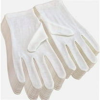 12Pairs White Cotton Gloves for Eczema and Dry Hands - Breathable Work Glove Liners - Moisturizing SPA Gloves - Soft Jewelry Inspection Gloves - Stretchy Fit Cotton Cloth Gloves for Most Women