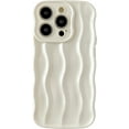 thumbnail image 1 of Caseative Motif Ondulation d'Eau Cadre Ondulé Doux Compatible avec Étui iPhone (Blanc, iPhone 12), 1 of 5