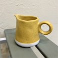 thumbnail image 5 of Yellow Stoneware Milk Pitcher With Handle Multi-Use Ceramic Sauce Pot Gravy Boat, 5 of 5