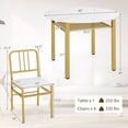 thumbnail image 3 of Costway 5-Piece Round Dining Table Set, Space-saving Dinette Table Set with Storage Shelf White + Gold, 3 of 10