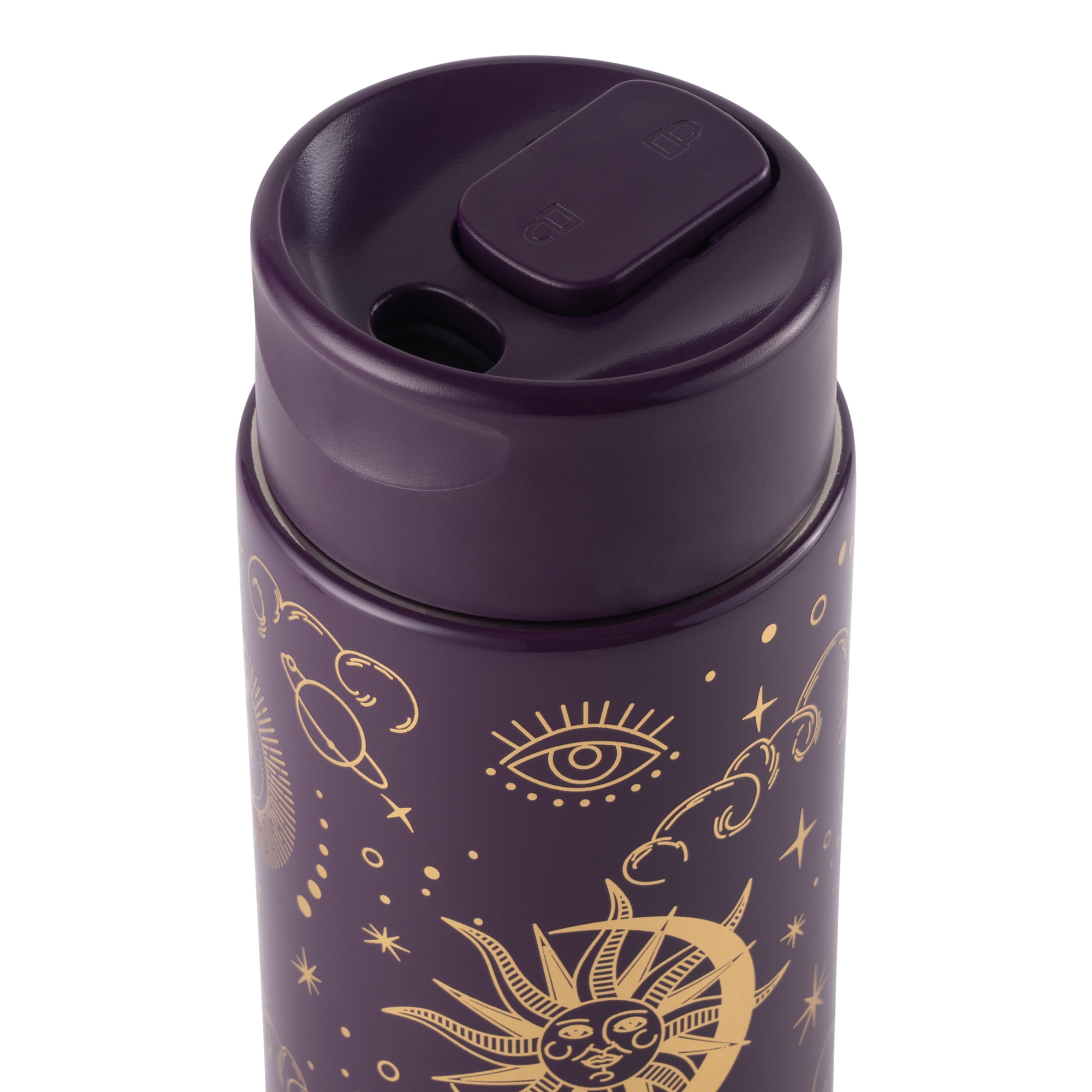 Thyme & Table 22 fl oz Stainless Steel Coffee Tumbler, Purple & Gold Celestial