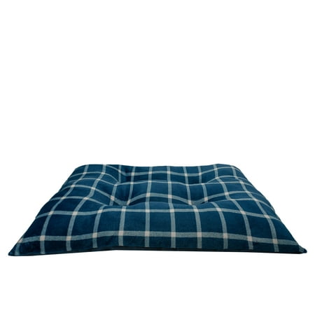 Vibrant Line 27" x 36" Pillow Pet Bed - Blue Plaid