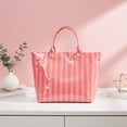 thumbnail image 7 of Striped Tote Bag for Women Large Work Totes Plaid Pool Handbag Letter Print Trendy Slouchy Beach Bag, 7 of 7