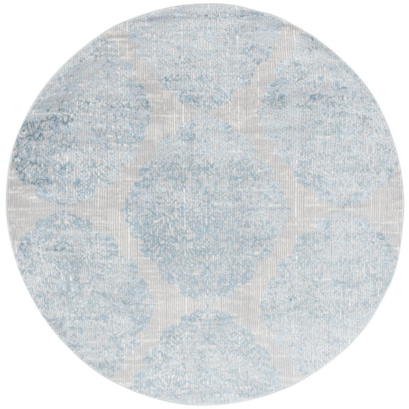 SAFAVIEH Lagoon Marva Diamond Area Rug, Grey/Blue, 6'7" x 6'7" Round